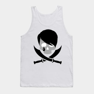 Sad at Sea Gray-Skull Logo Tank Top